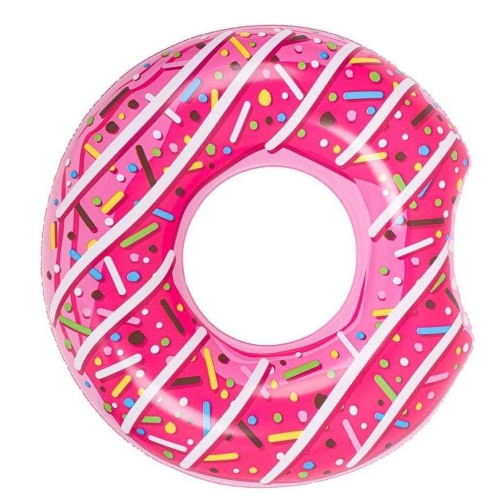 BESTWAY Pink Uppblåsbar Donut Swimming Pool Float för vuxna, 107cm