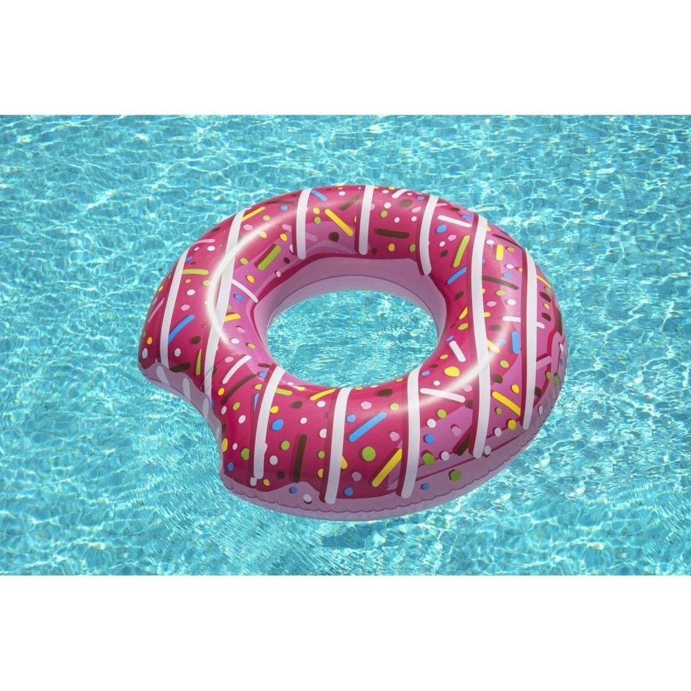 BESTWAY Pink Uppblåsbar Donut Swimming Pool Float för vuxna, 107cm