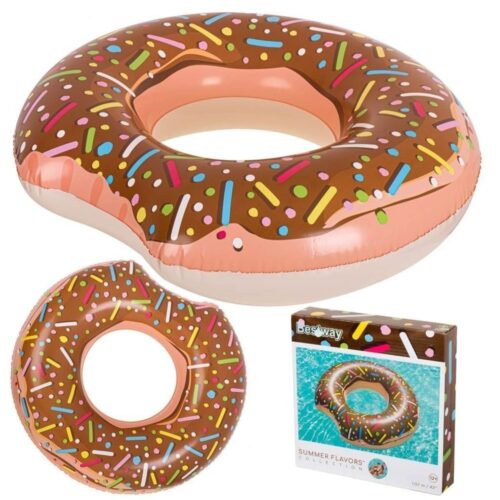 BESTWAY Donut uppblåsbart simhjul, 107 cm brons, poolflottor för vuxna för sommarnöje