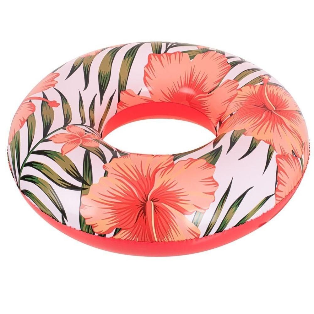 Bestway Tropical Palms Rosa och Vit Uppblåsbar Simring 119cm