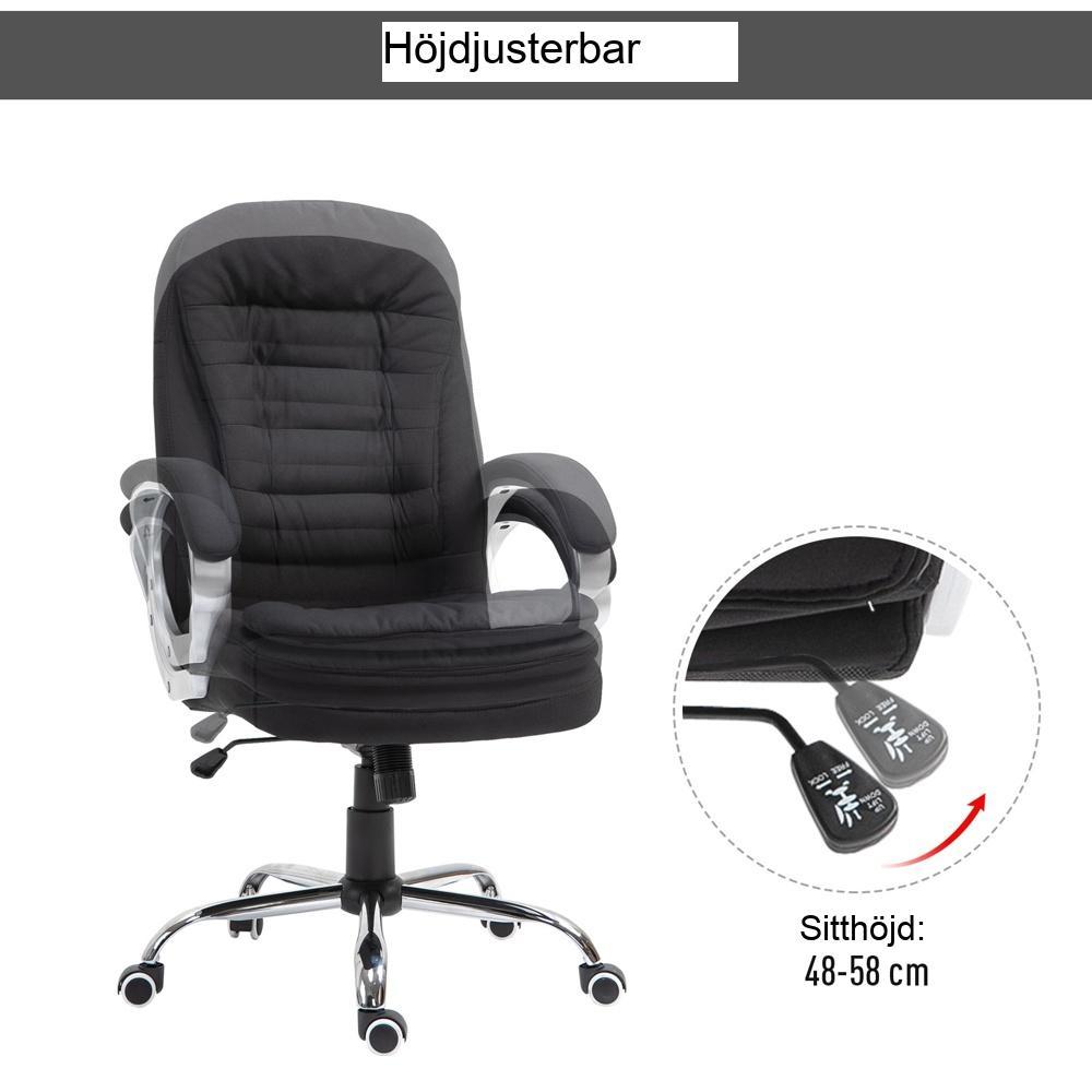 Ergonomisk kontorsstol med gungfunktion, justerbar höjd och armar