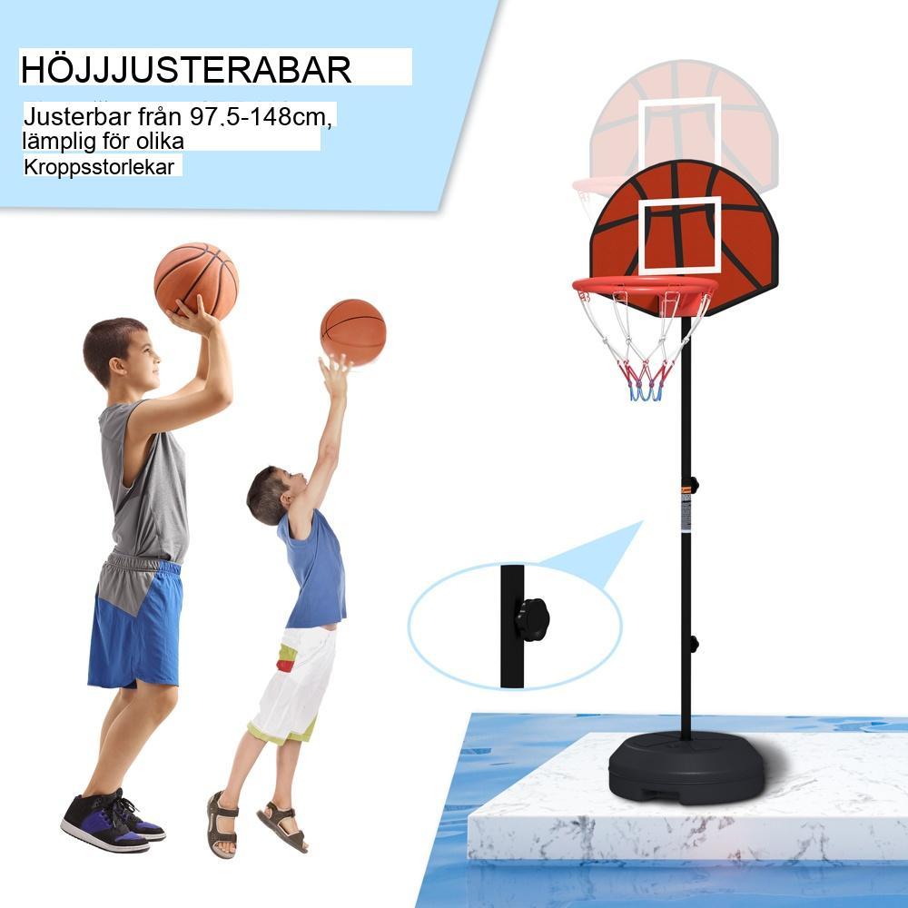 Justerbar basketbåge och magnetisk darttavla (129-179 cm) inomhus/utomhus