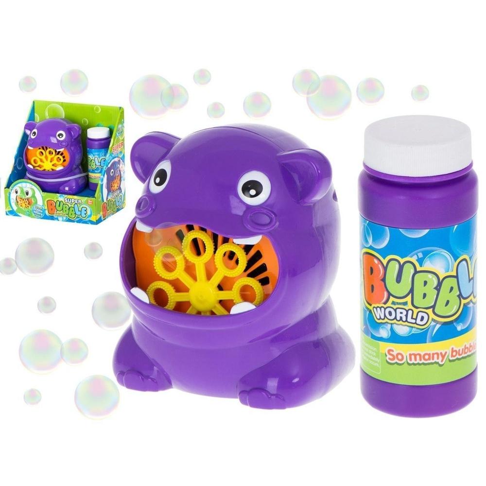 Purple Hippo Bubble Machine – Regnbågsbubblor för barnens skoj