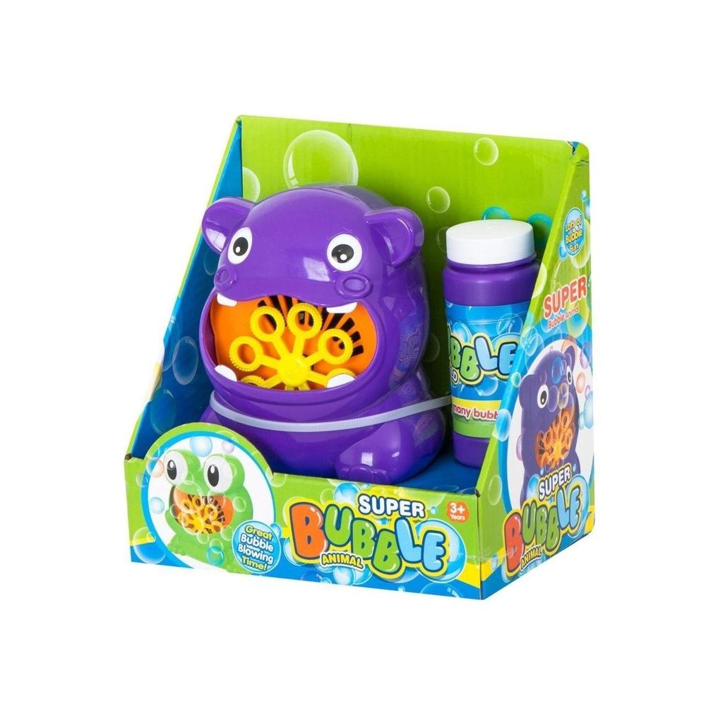 Purple Hippo Bubble Machine – Regnbågsbubblor för barnens skoj