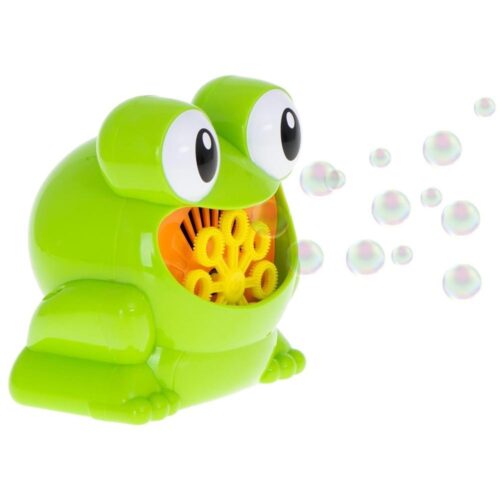 Green Frog Bubble Machine: Skapar färgglada bubblor för barn