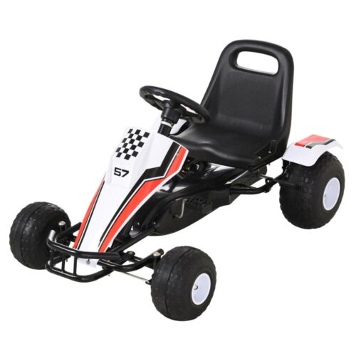 White Steel Pedal Go Kart för barn i åldrarna 3-8