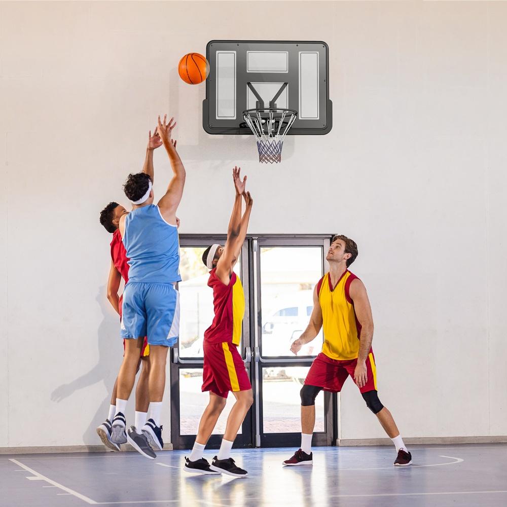 Svart inomhus/utomhus basketbåge – 45cm stålkorg, väggfäste