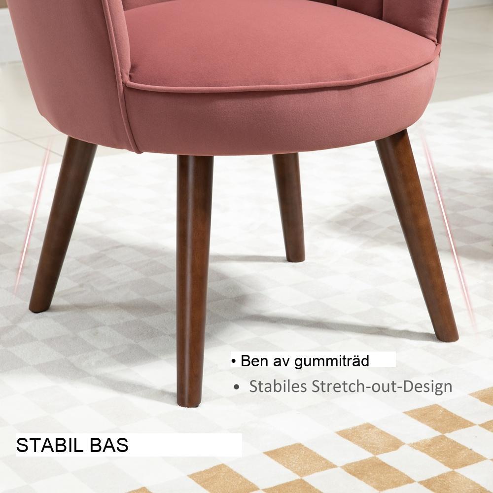 Rosa Lotus Accent Chair – Sammetsklädd, snygg vardagsrumsmöbler