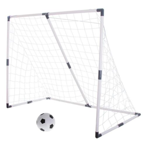 2-i-1 barnfotbollsmålset med boll och pump – justerbar storlek (143x110x70cm)