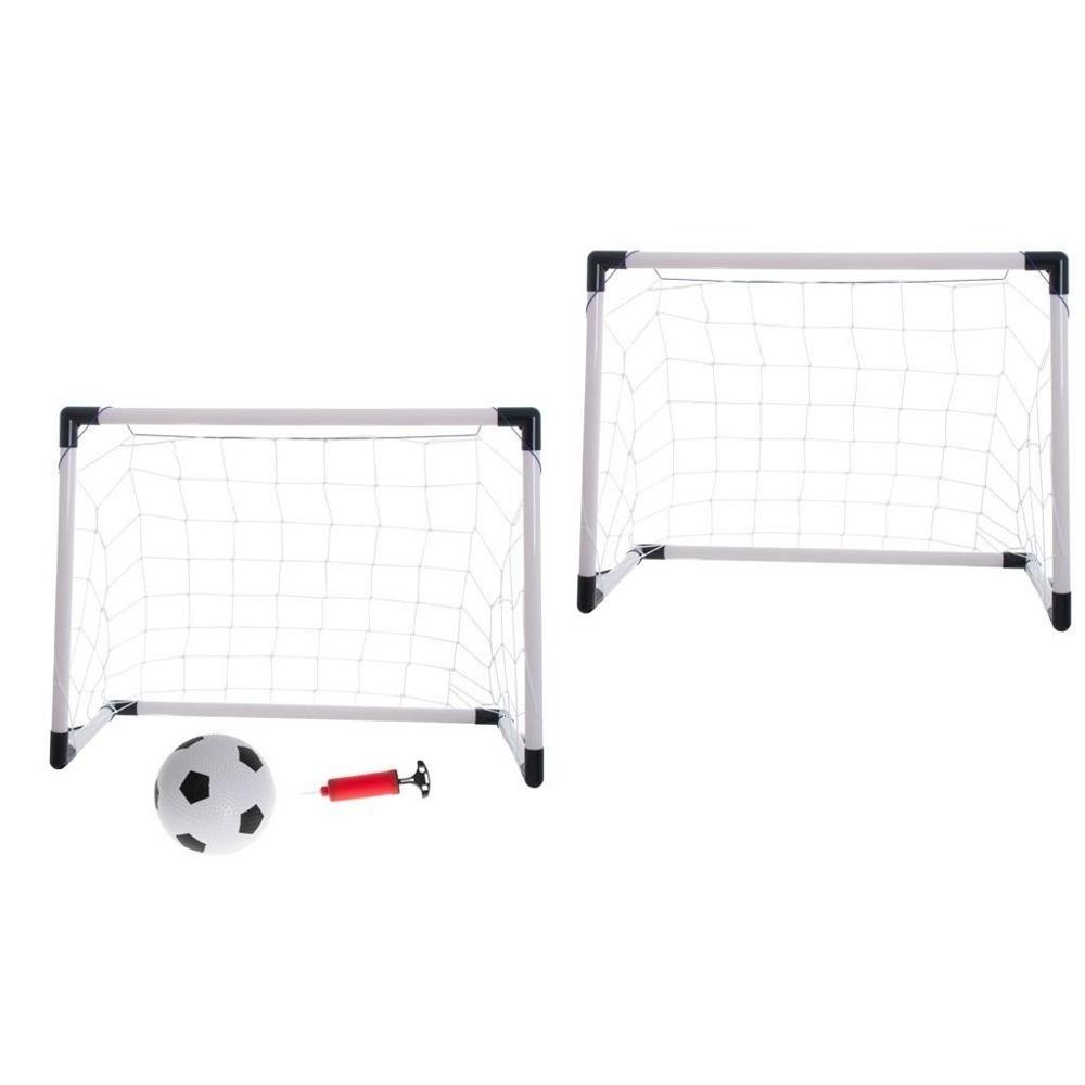 2-i-1 barnfotbollsmålset med boll och pump – justerbar storlek (143x110x70cm)