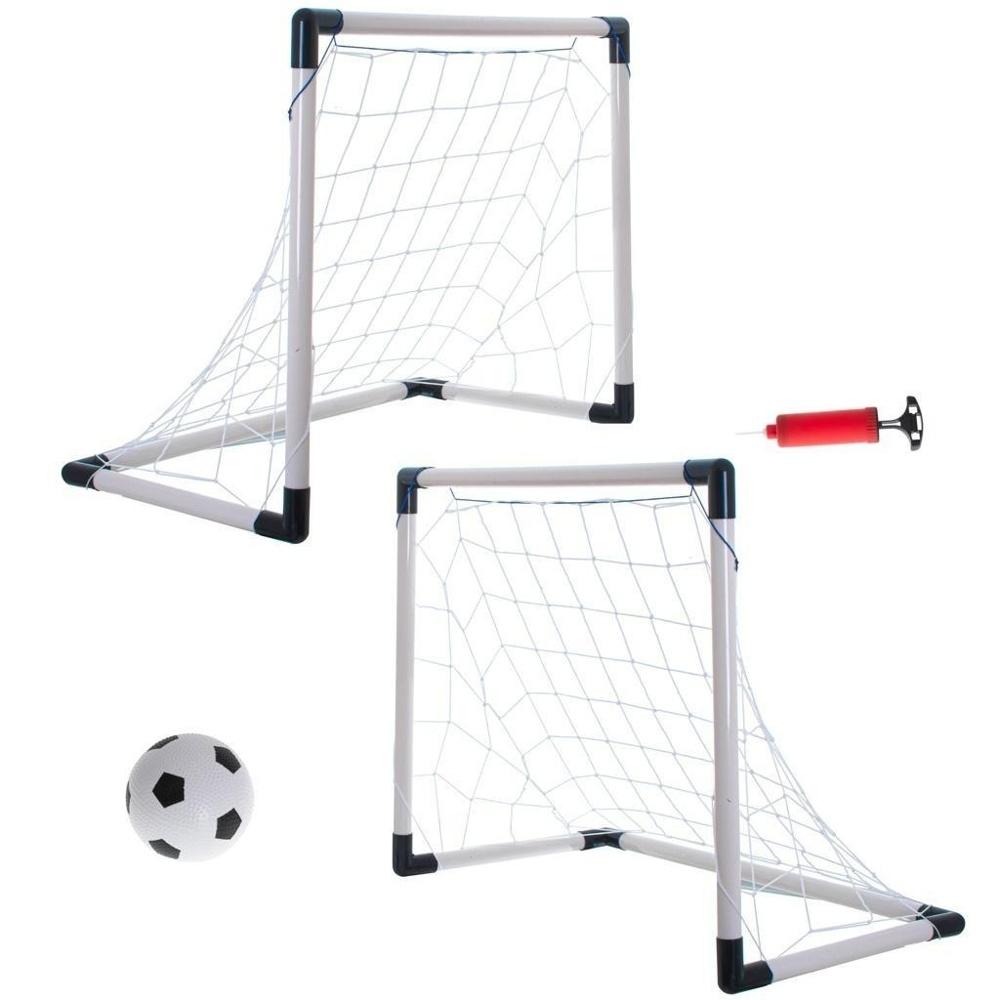 2-i-1 barnfotbollsmålset med boll och pump – justerbar storlek (143x110x70cm)