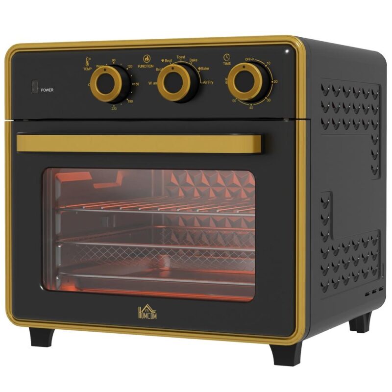 20L miniugn med 5 funktioner – svart elektrisk bakning och grillning (1400W)