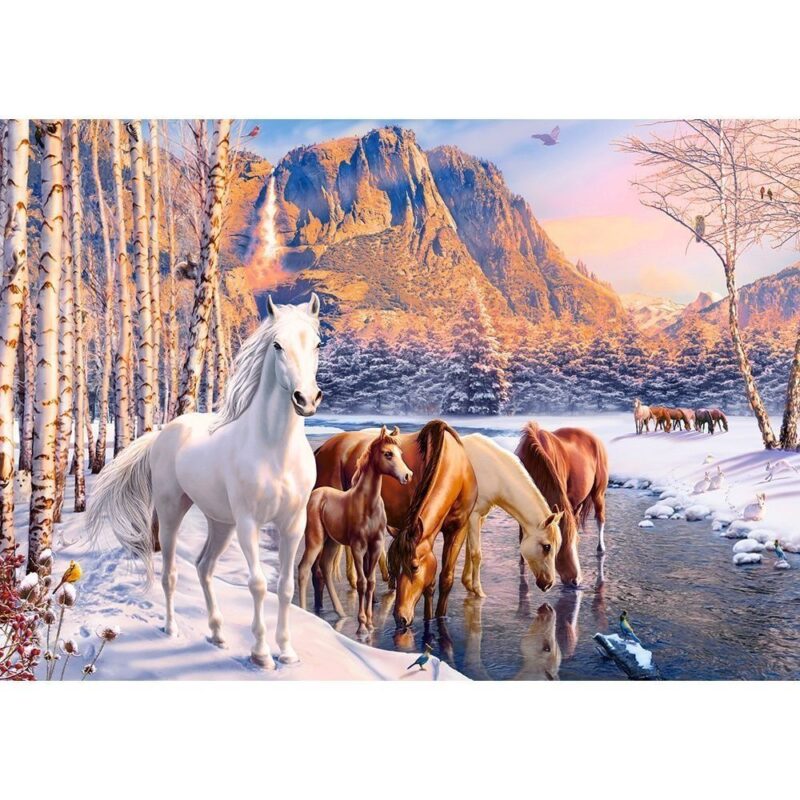 CASTORLAND 500 Piece Winter Horses Pussel – Väggdekor