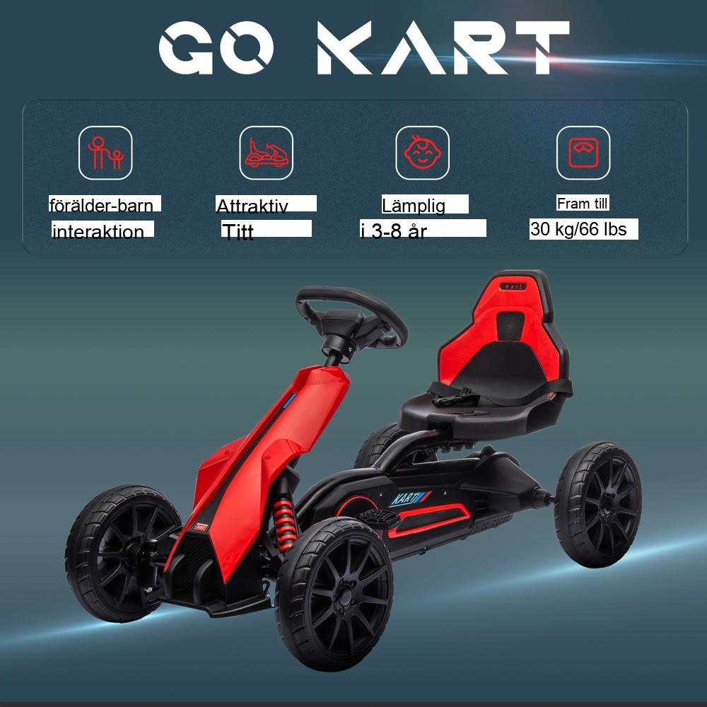 Gokart för barn med justerbar sits, handbroms och växlar framåt/back (3-8 år)