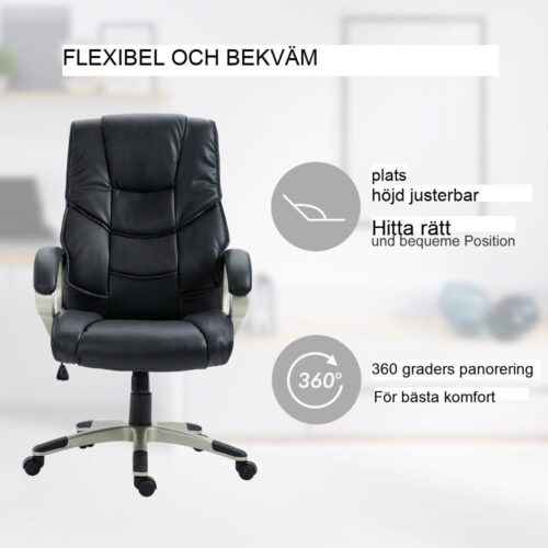 Ergonomisk kontorsstol med gungfunktion och höjdjustering