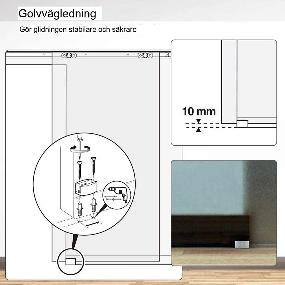 Modern skjutdörr i glas | Rumsavdelare | Frostat glas | 8 mm tjock | Väggfäste | 775/900/1025×2050 mm