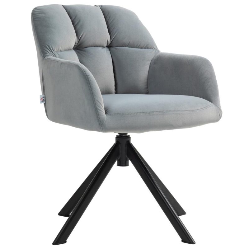 Modern Velvet Swivel Lounge Chair med armstöd – Grå