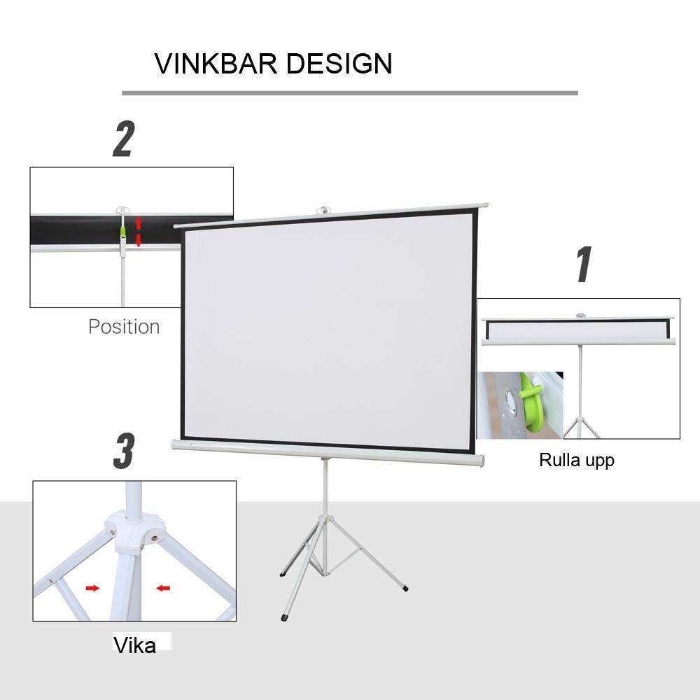 84 tums vikbar projektorduk Stativ 4:3 för hem-, kontorspresentationer