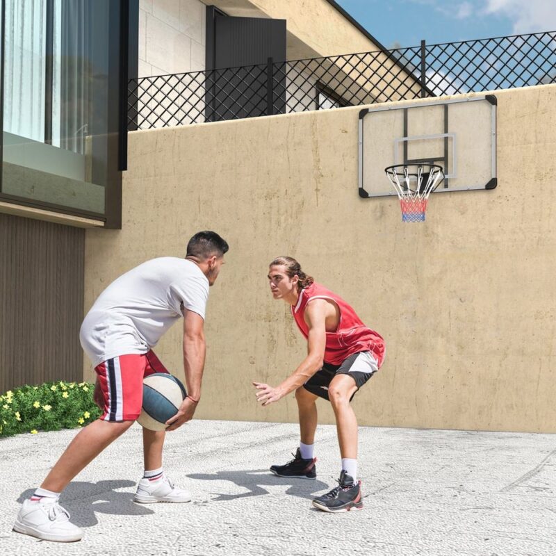 Justerbar höjd Väggmonterad basketbåge – Stålram, inomhus/utomhusbruk