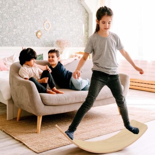 Linden Wood Balance Board Rocker för barn och vuxna – motion, nöje och utveckling