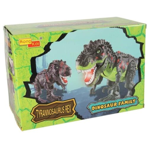 Light Up Roaring T-Rex Dinosaur Toy med Walking Action Green