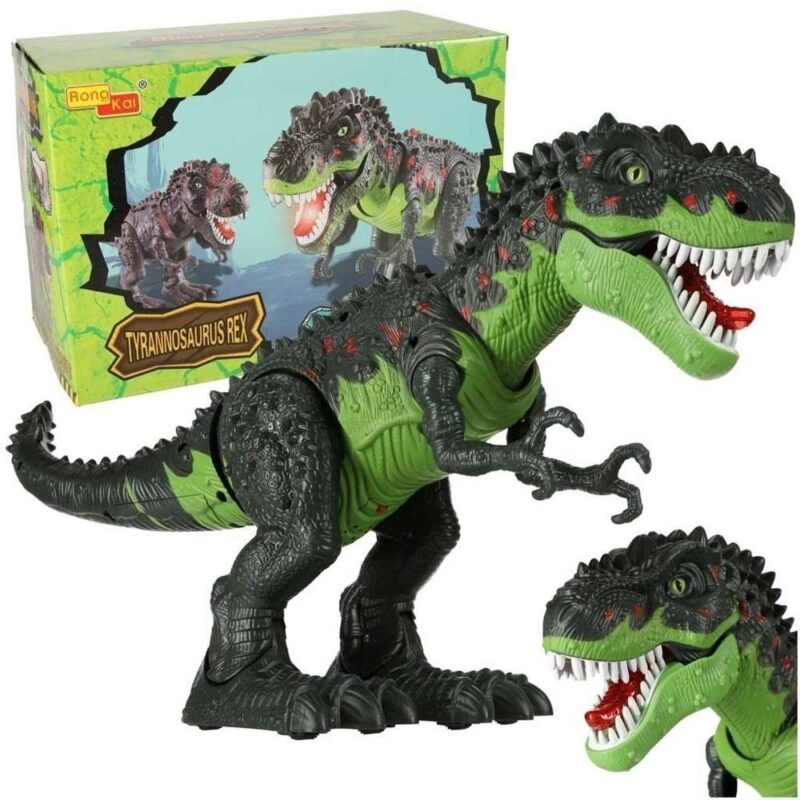 Light Up Roaring T-Rex Dinosaur Toy med Walking Action Green