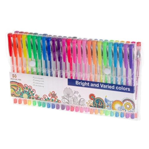 Sparkling Gel Pens Set om 50 – Glitter, Metallic och Pastellfärger för att rita och skriva