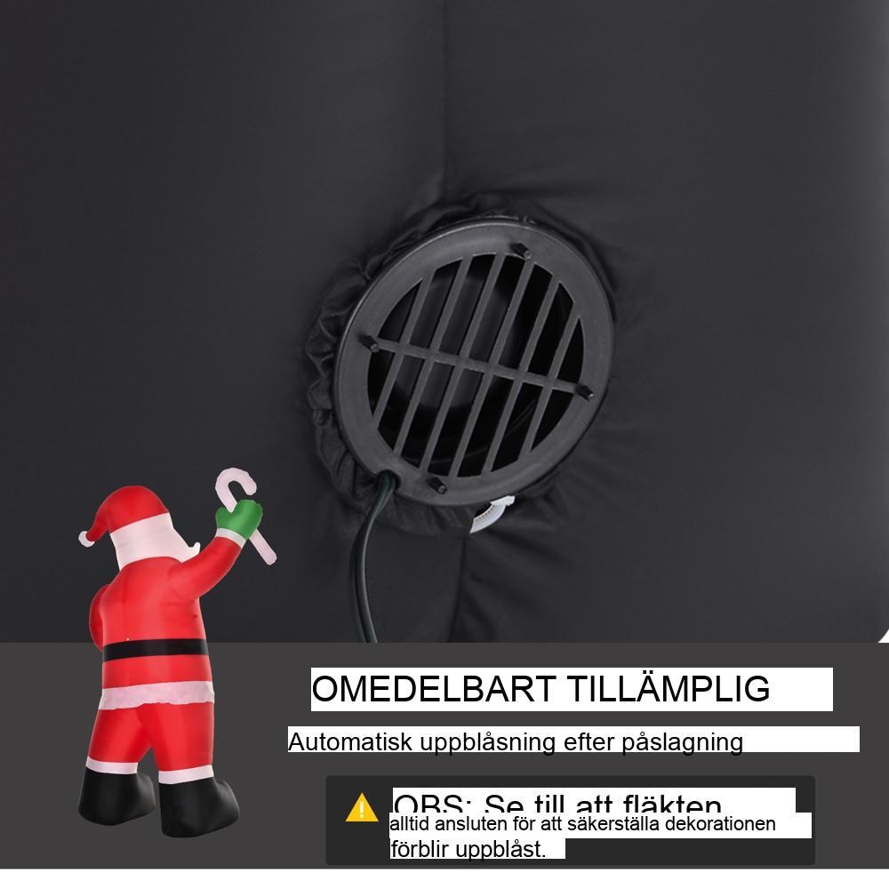 Jätte uppblåsbar LED-tomte med godisrör, 8,2 fot juldekoration