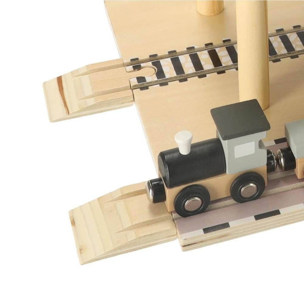 Wooden Crane Seaport Playset – Bygg och transport leksaker för barn från 3 år och uppåt