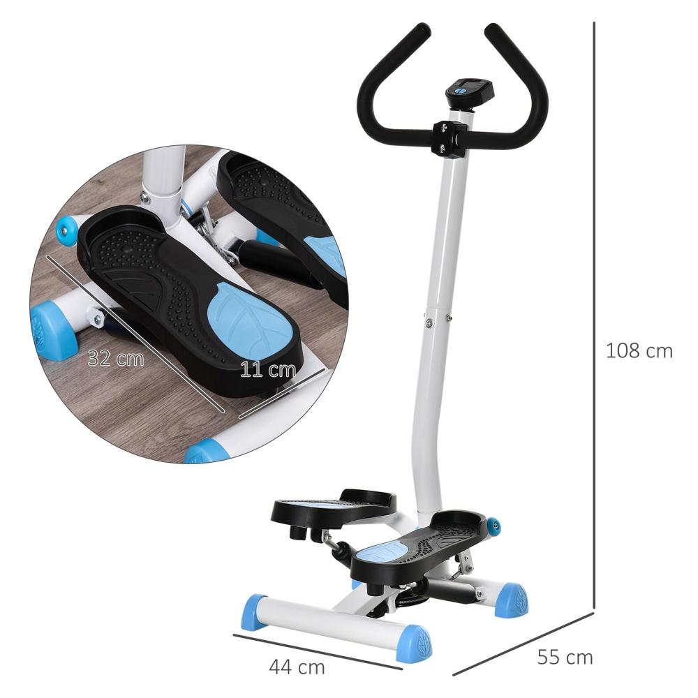 Stepper Fitness Swing Stepper med LCD-skärm blå, hemmatränare upp till 100 kg