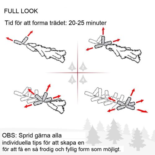 210 cm konstgjord julgran med 490 tips – Vikbar snötäckt grön och vit