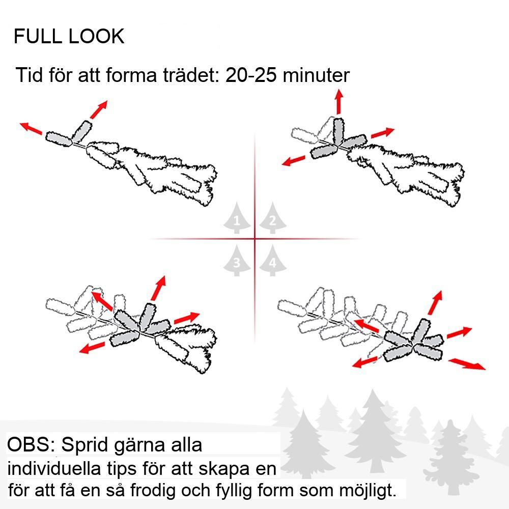 210 cm konstgjord julgran med 490 tips – Vikbar snötäckt grön och vit