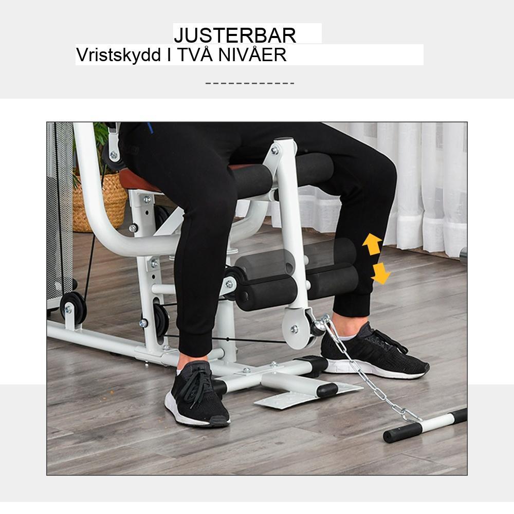 Full Body Home Gym Station med pressarm och benutvecklare (45 kg)