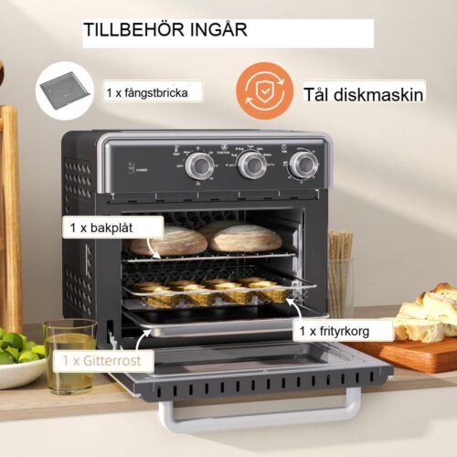 20L miniugn med varmluft, Air Fryer och 5 tillagningslägen