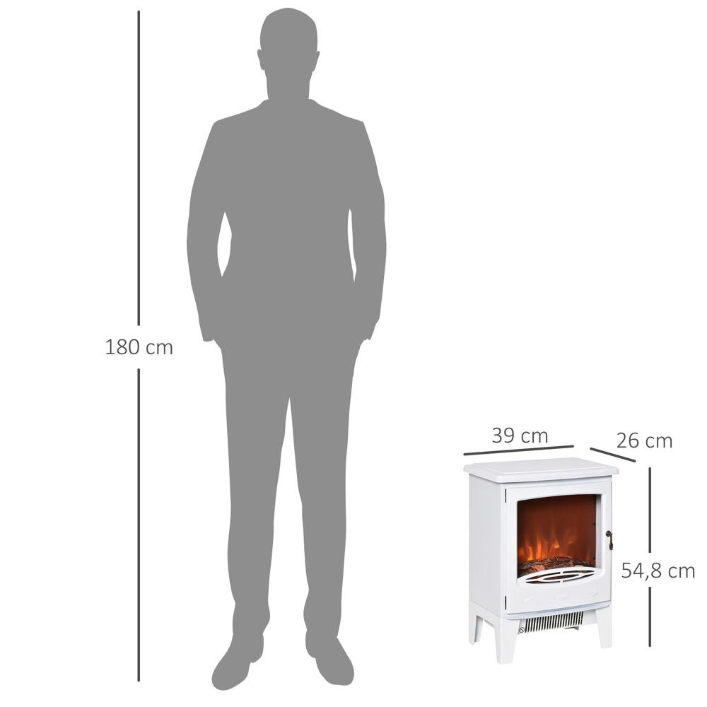 Elektrisk öppen spis med realistisk flameffekt, värmelägen och fjärrkontroll