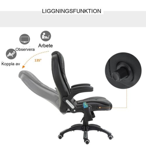 Executive Office Chair med vibrationsmassage och värmefunktion