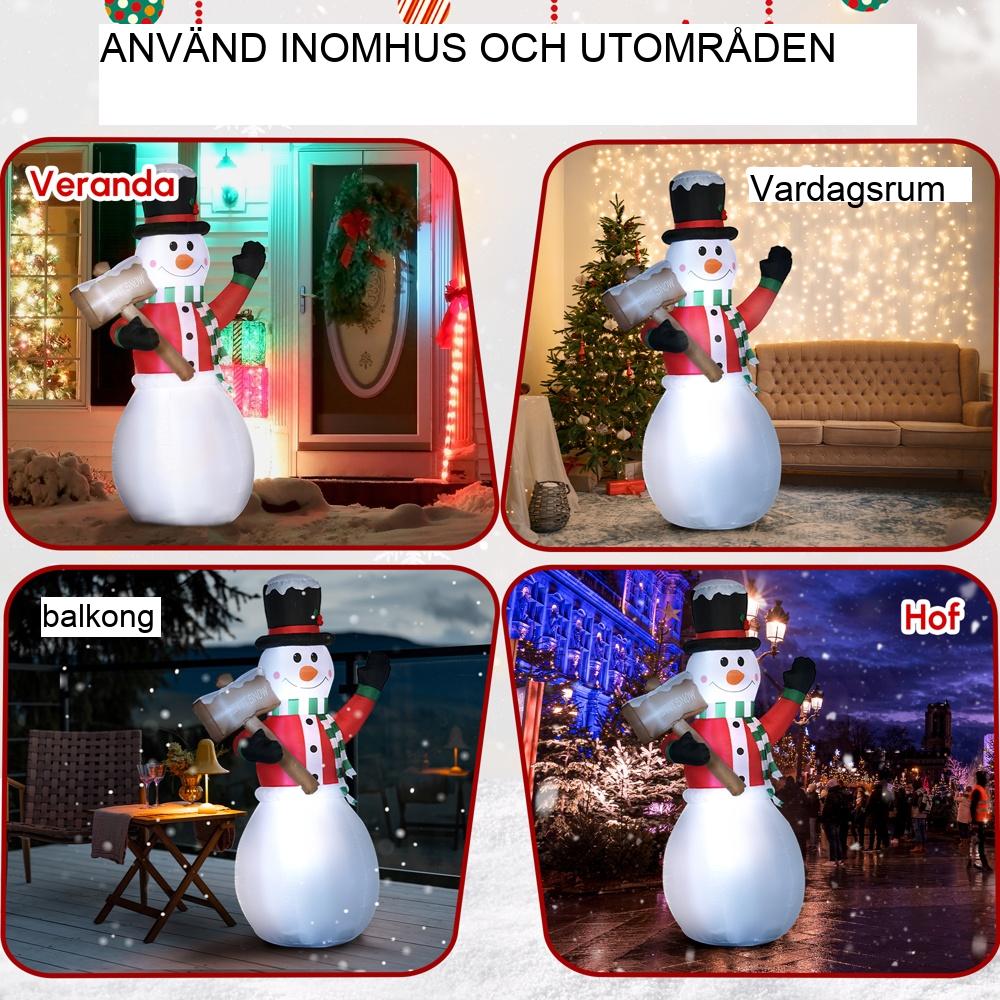 Jätte uppblåsbar LED Snowman Juldekoration inomhus utomhus 6ft