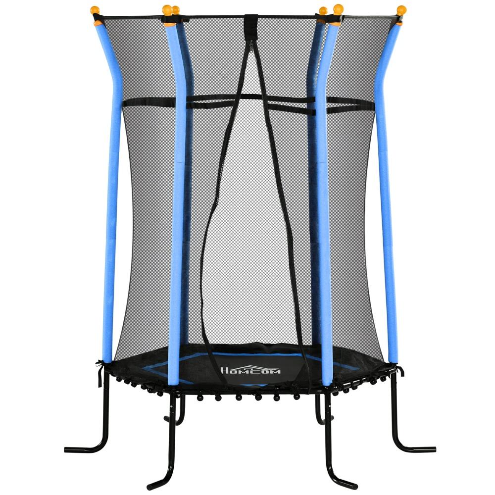 Barntrampolin inomhus/utomhus med skyddsnät och kantskydd (upp till 50 kg)