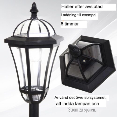 2-delad Solar Street Light Set – LED, vattentät, energibesparande, utomhus trädgårdsbelysning