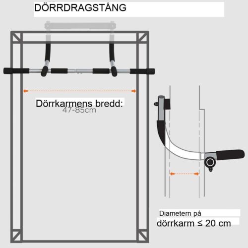 Stål multifunktionsdörr Pull-Up Bar för hemmaträning