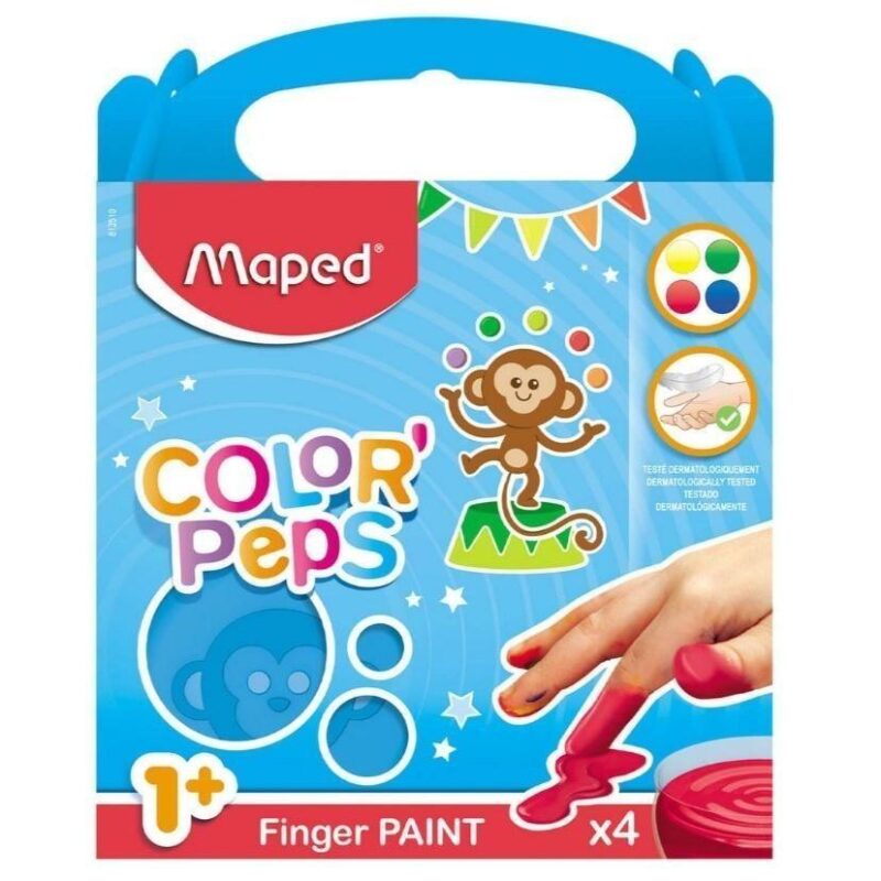 Colorpops 4-delade starkt pigmenterade lysande fingerfärger för barn från 1 år