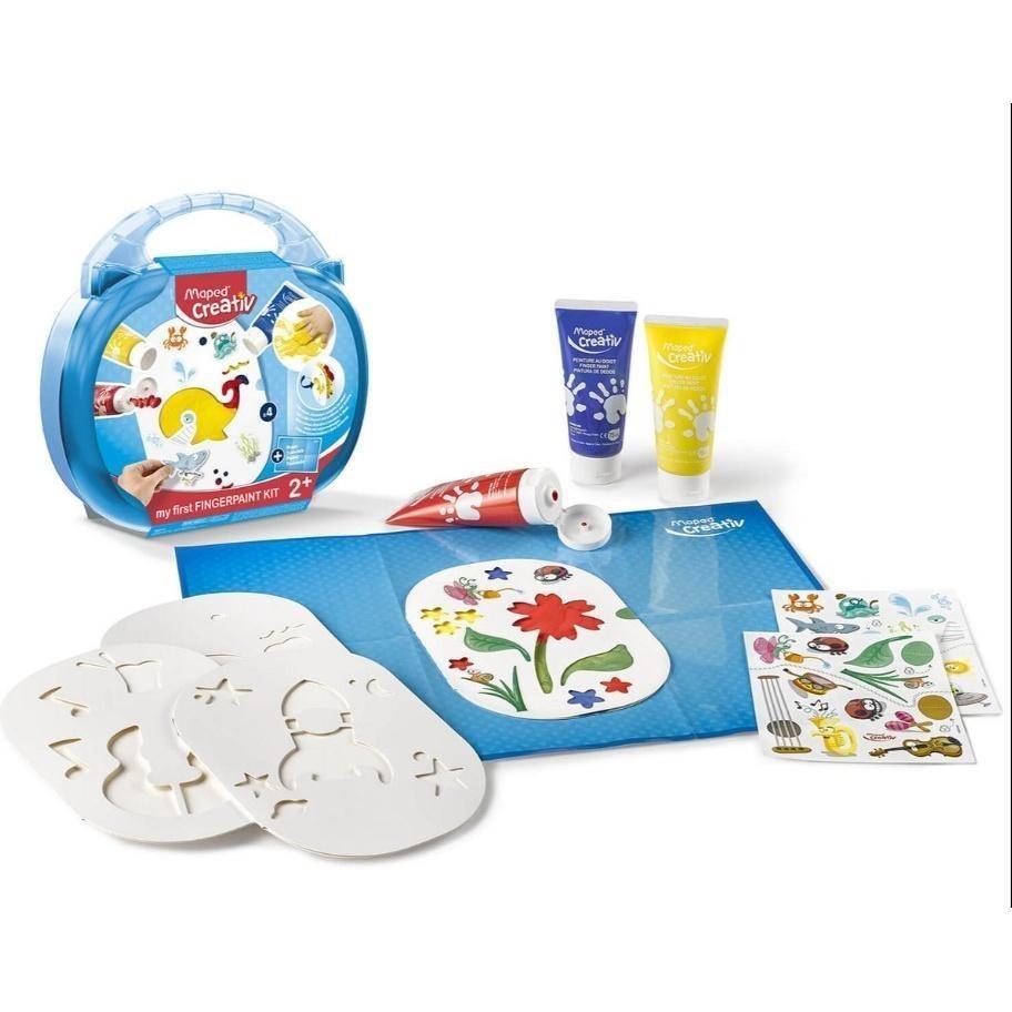 Creative Finger Paint Set för barn, innehåller fodral, klistermärken och aktivitetsblad