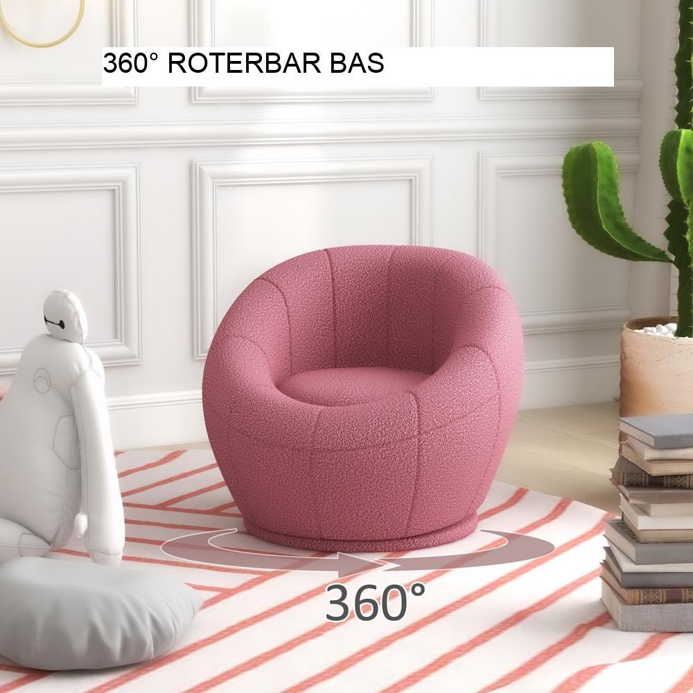 Rosa Rotating Plush Lounge Chair, Barnfåtölj – Roterande, bekväm och hållbar