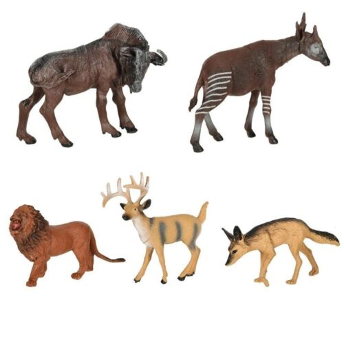 Realistiska djurfigurer Zoo Play Set med 19 för barn från 3 år och uppåt