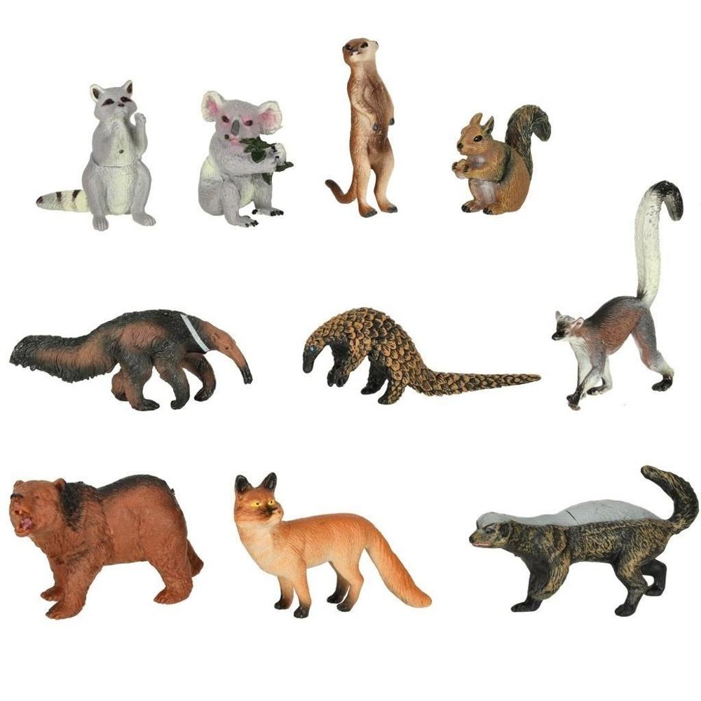 Realistiska djurfigurer Zoo Play Set med 19 för barn från 3 år och uppåt