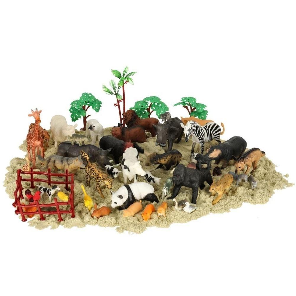 Realistiska djurfigurer Zoo Play Set 59 delar, åldrar 3+