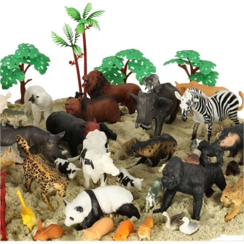 Realistiska djurfigurer Zoo Play Set 59 delar, åldrar 3+