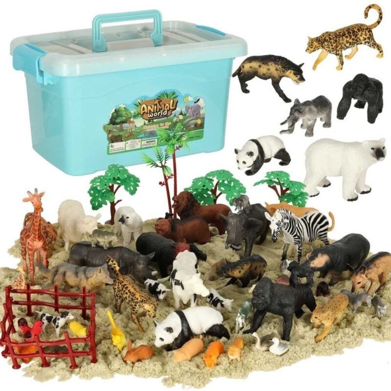 Realistiska djurfigurer Zoo Play Set 59 delar, åldrar 3+