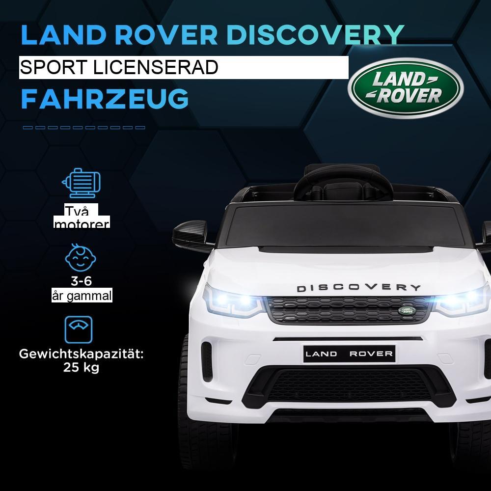 12V licensierad Land Rover Kids elbil med fjärrkontroll och musik