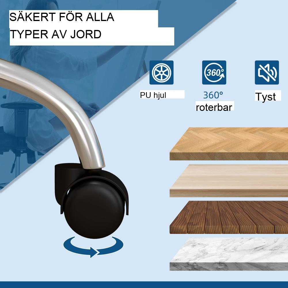 Ergonomisk kontorsstol, höjdjusterbar, grå, hjul, upp till 120 kg